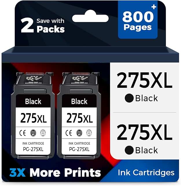 Black ink cartridge replacement for compatible printers
