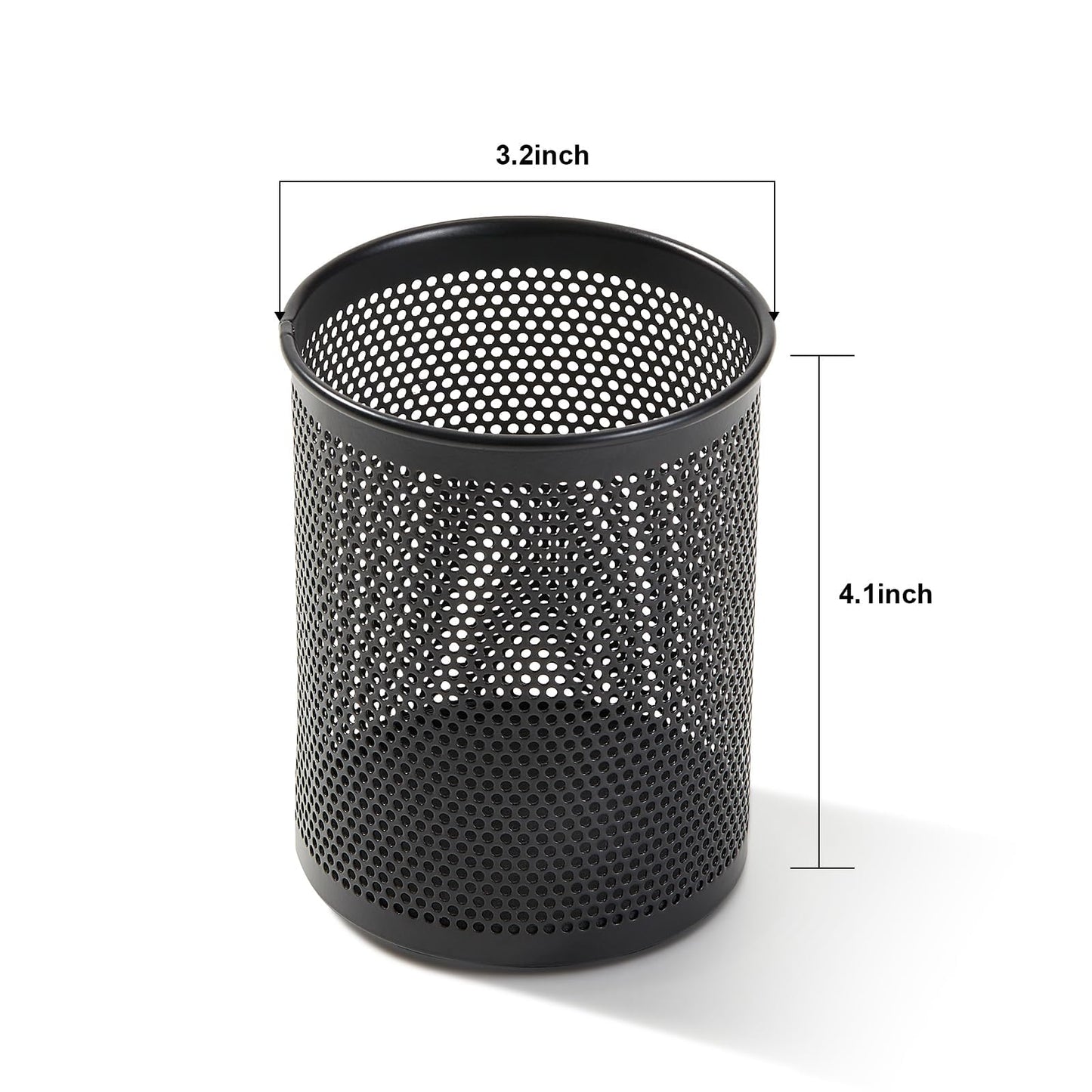 Wire Mesh Pen Holder with Foam Pad and Non-Slip Bottom