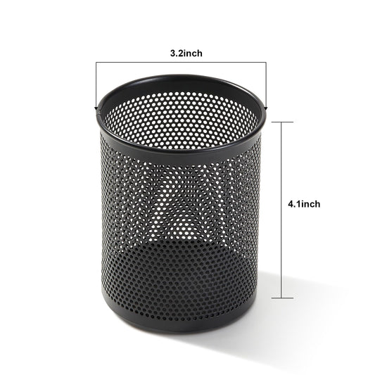 Wire Mesh Pen Holder with Foam Pad and Non-Slip Bottom