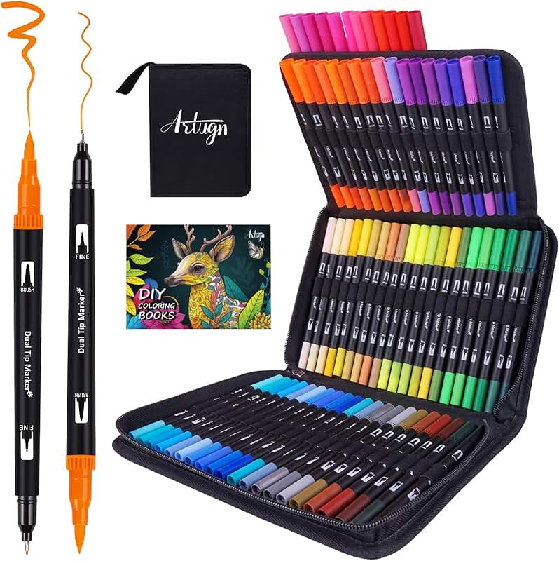 72-color dual tip marker set for art and lettering