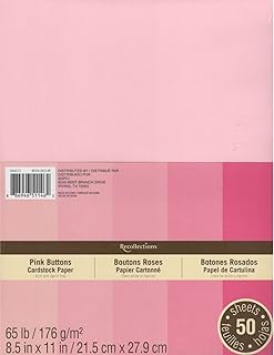 Pink Button Cardstock Paper, 8.5 x 11, 50 Sheets, 2-Pack