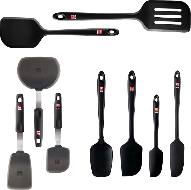 9-Piece Silicone Kitchen Utensil Set for Cooking and Baking