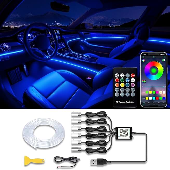 Wireless RGB Car Interior LED Light Strip Kit