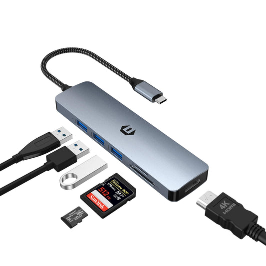 6-in-1 USB C Hub with HDMI and USB 3.0