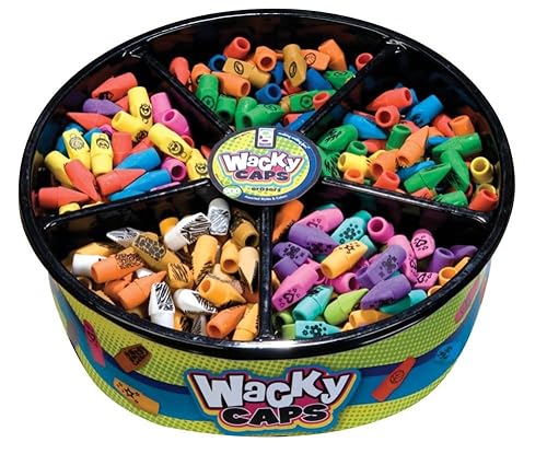Pack of 900 Wacky Cap Pencil Erasers