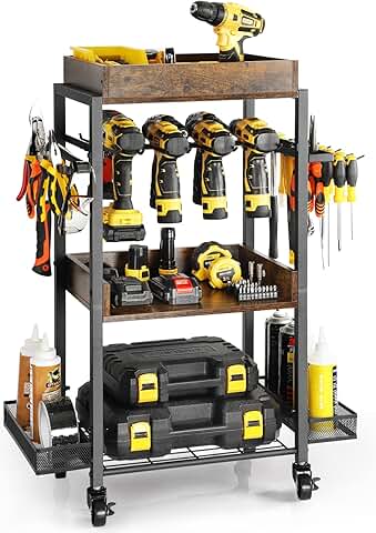 Garage Power Tool Storage Organizer with Wheels
