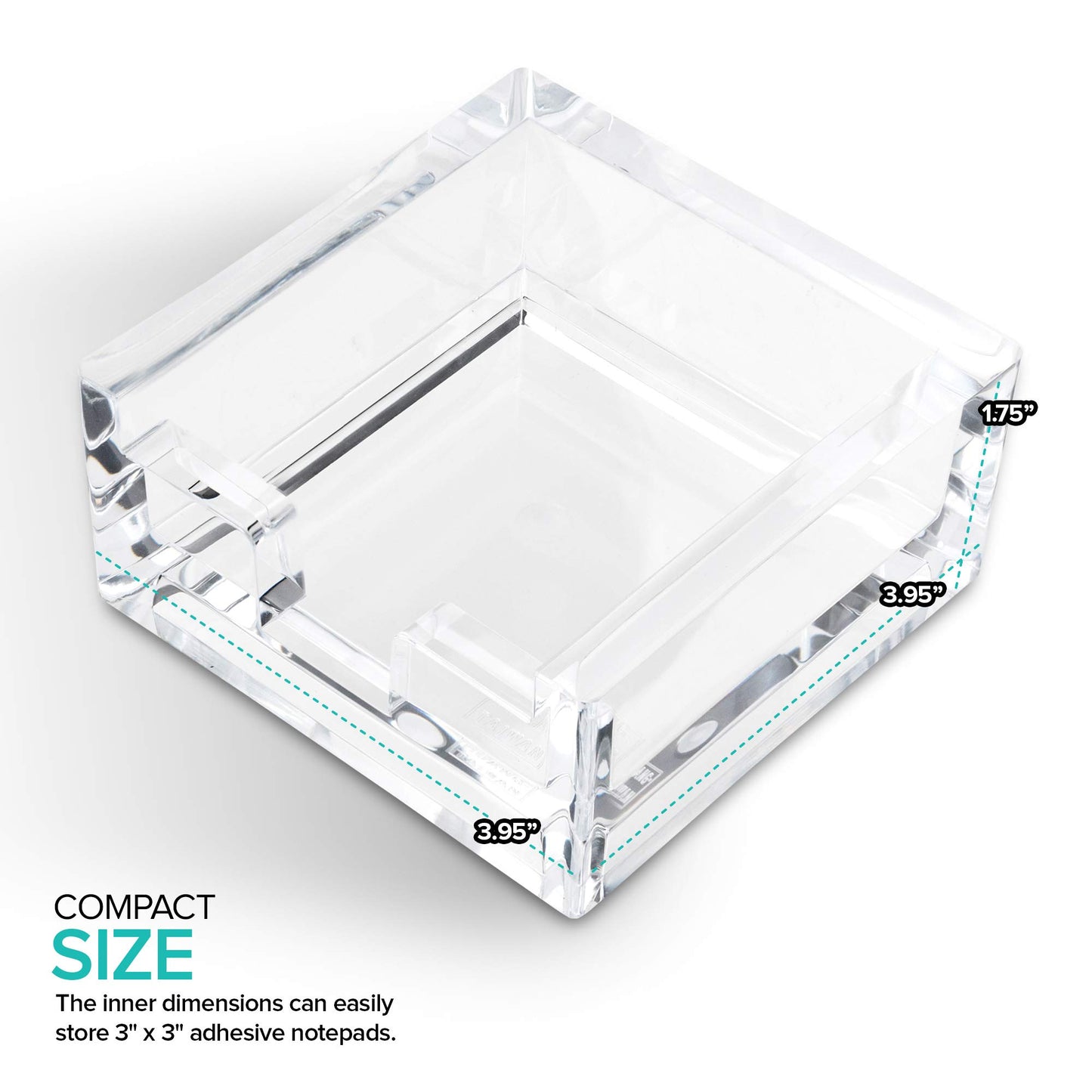 3x3 Clear Acrylic Notepad Holder for Desk Organization