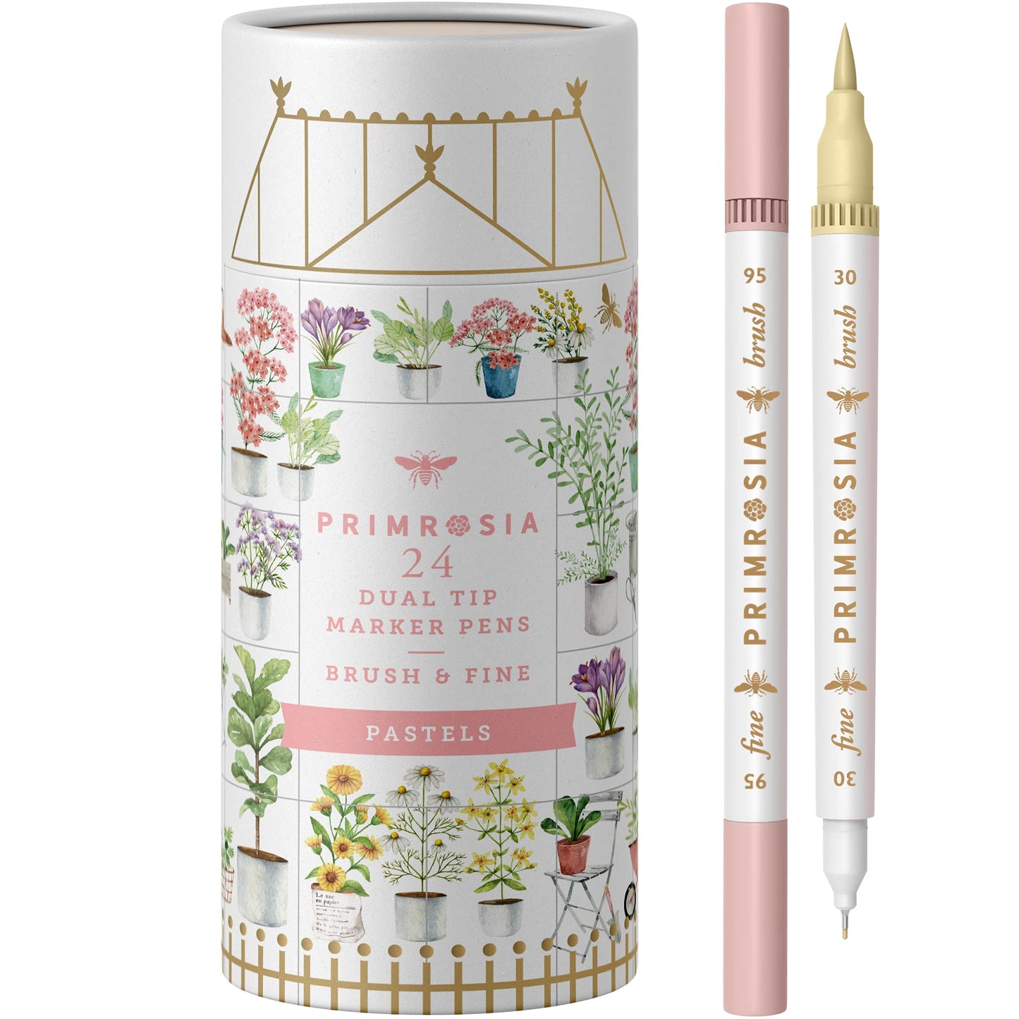 24 Pastel Dual Tip Markers Set