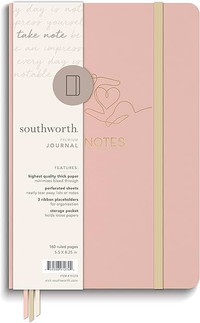 Medium Bound Journal with Heart Design, 5.5" x 8.25"