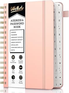Spiral Address Book with Tabs and Leather Cover