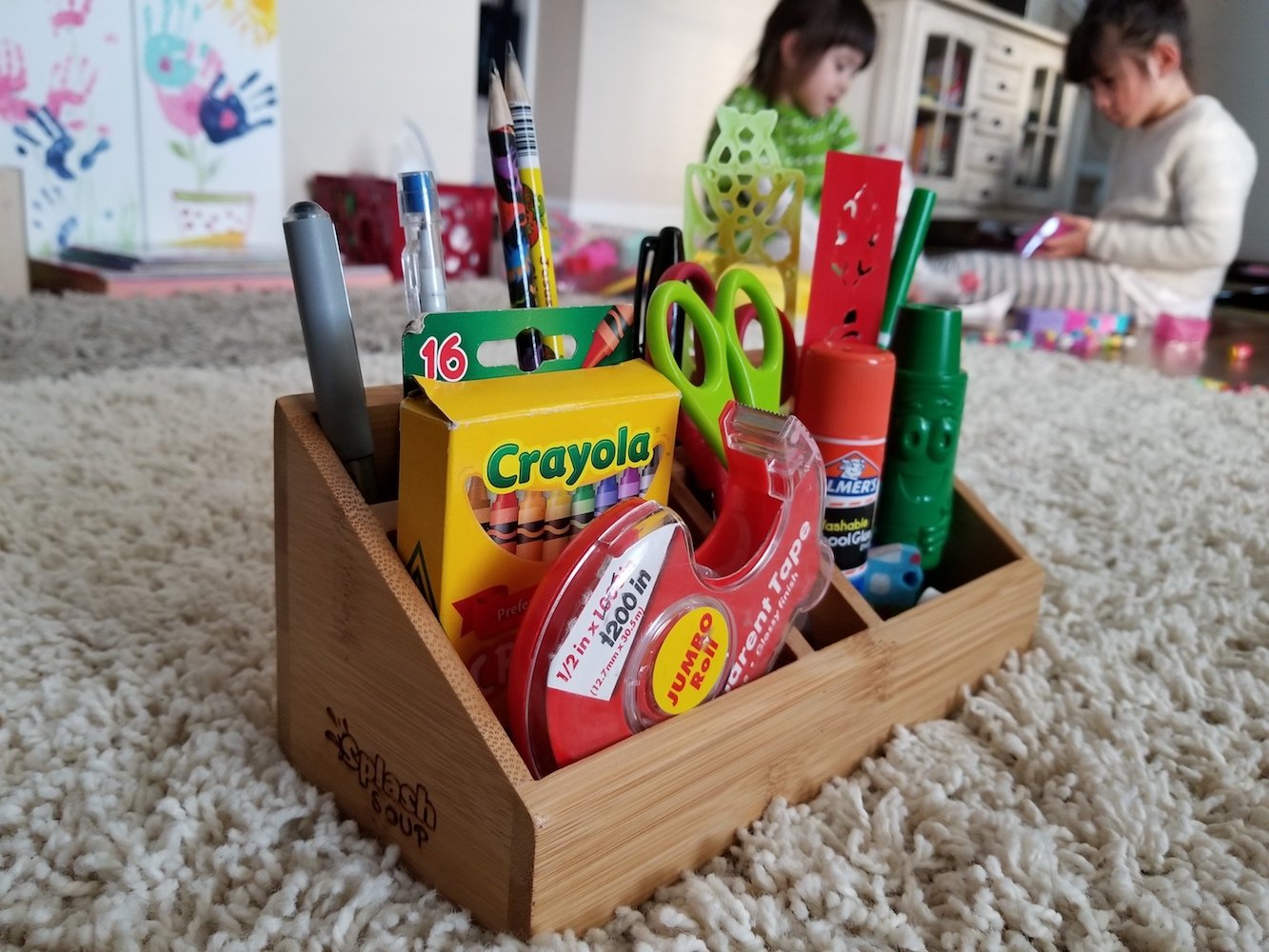 Small Bamboo Organizer for Desk and Home Storage