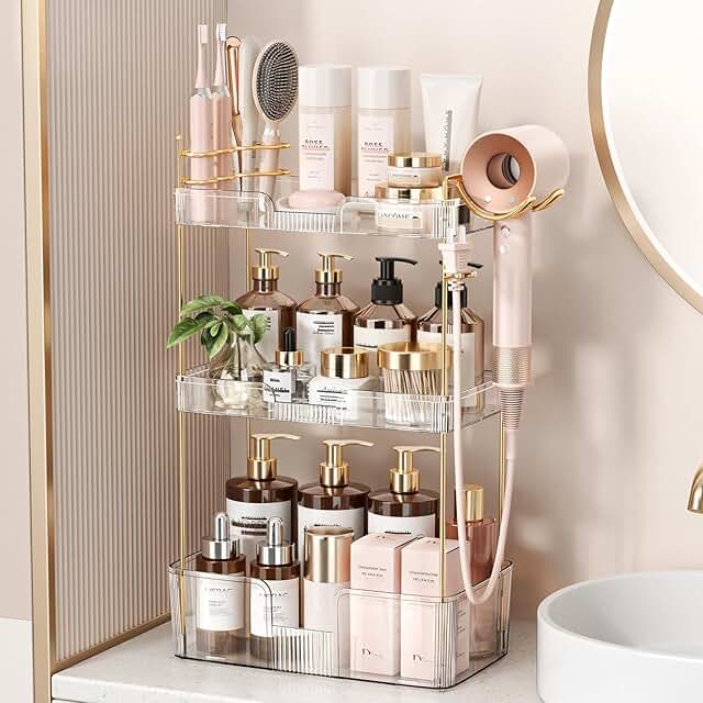Clear 3-Tier Bathroom Counter Organizer
