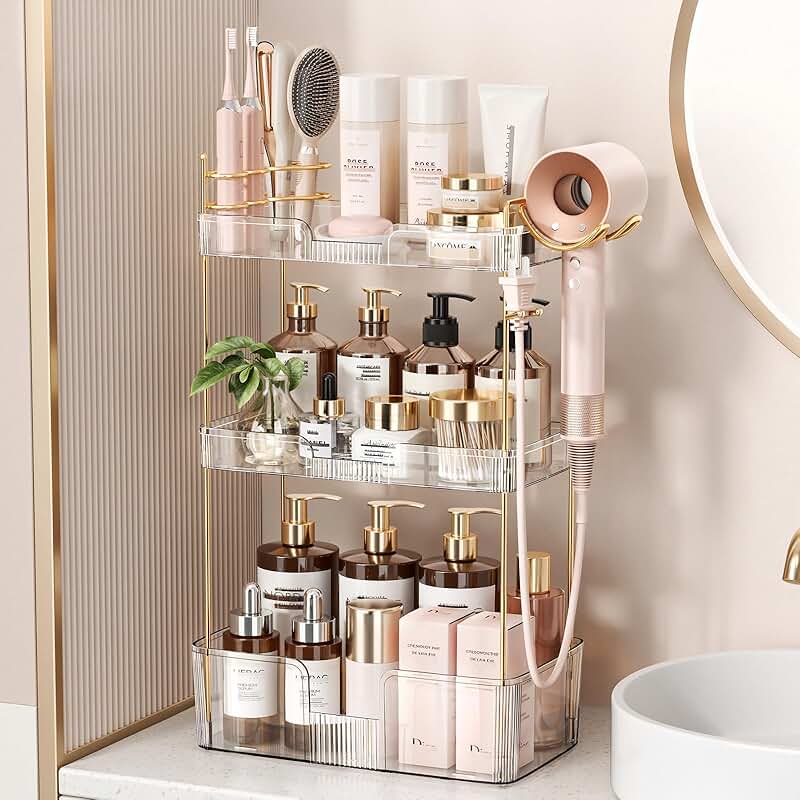Clear 3-Tier Bathroom Counter Organizer