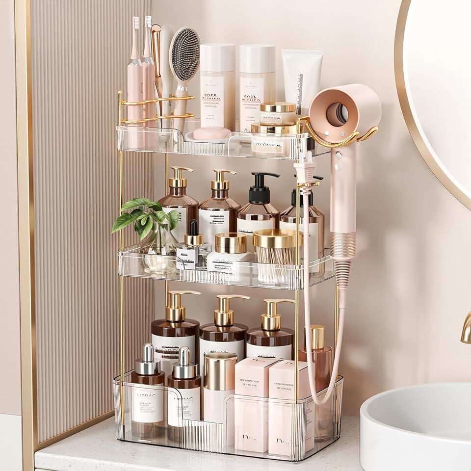 Clear 3-Tier Bathroom Counter Organizer