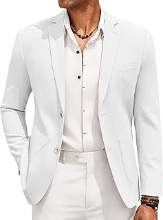 Men's Casual Linen Blazer with Two Buttons