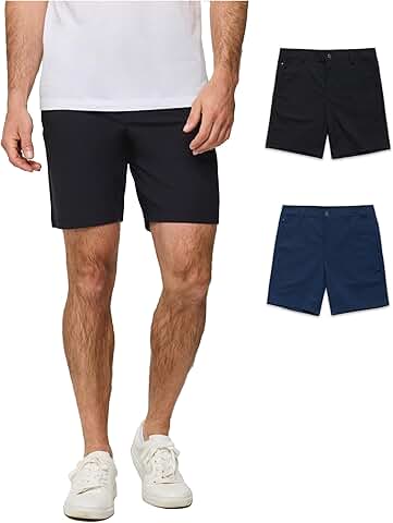 Men's 7 and 9 Inch Inseam Dry Fit Chino Golf Shorts