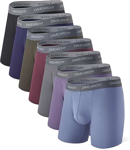Men's Moisture-Wicking Bamboo Boxer Briefs with Support Pouch