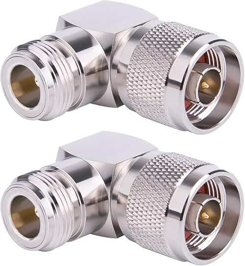 10 Pack Right Angle N Male to N Female Coax Connectors