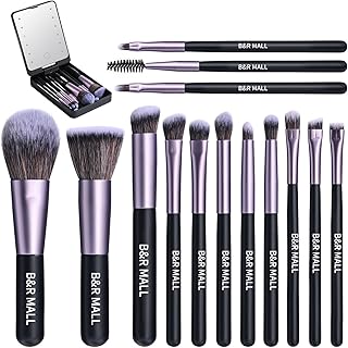Soft Makeup Brush Set with LED Mirror for On-the-Go Touch-Ups