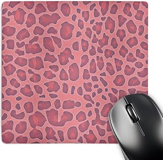 Pink Leopard Print Mouse Pad, 8x8 inches