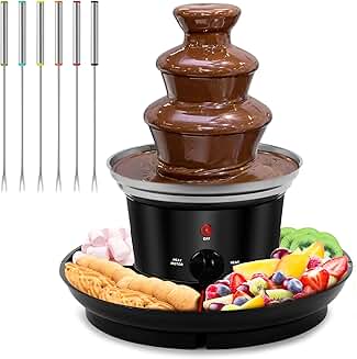 32-Ounce Stainless Steel Chocolate Fondue Set with 6 Forks