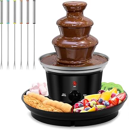 32-Ounce Stainless Steel Chocolate Fondue Set with 6 Forks