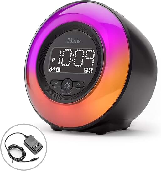 Color Changing Digital Alarm Clock with Bluetooth and USB