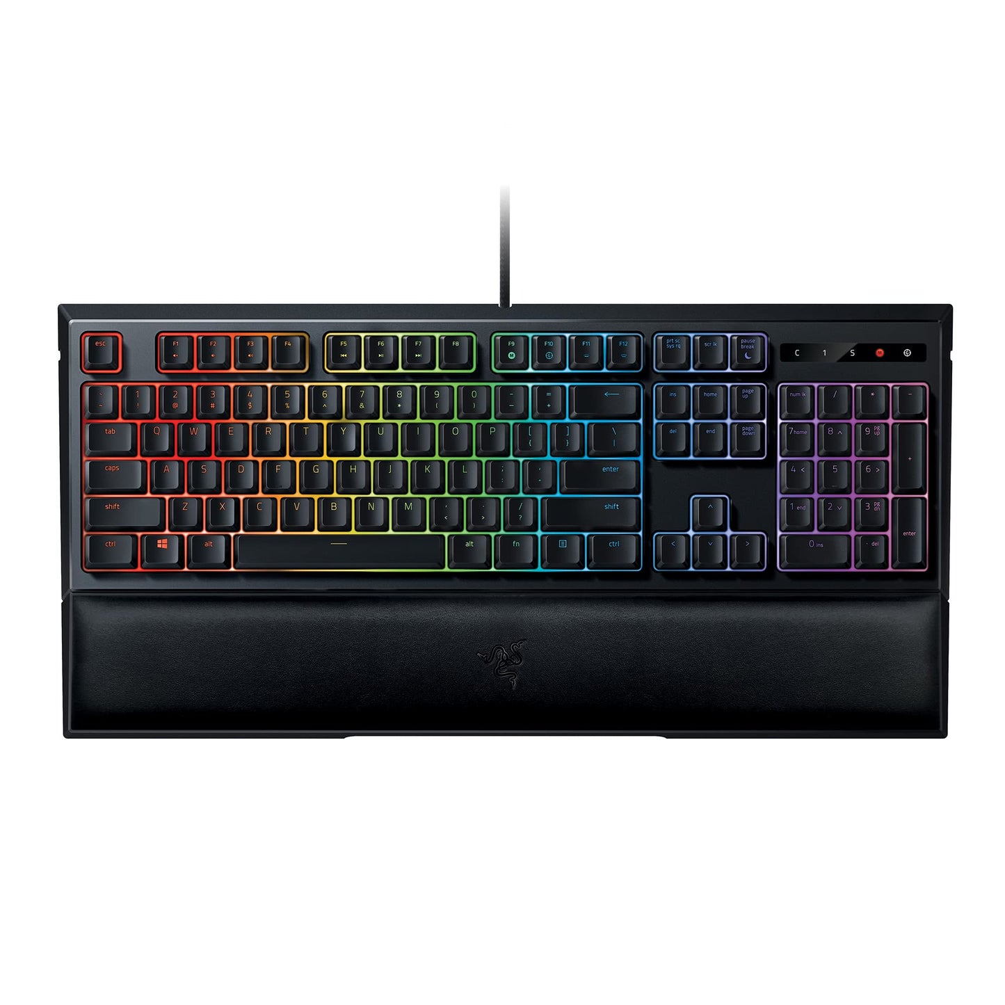 Ornata Chroma Gaming Keyboard: Hybrid Mechanical Key Switches - Customizable Chroma RGB Lighting - Individually Backlit Keys - Detachable Plush Wrist Rest - Programmable Macro Functionality