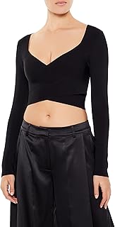 Women's Knit Crossover Crop Sweater