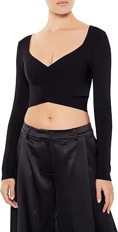 Women's Knit Crossover Crop Sweater