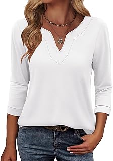 Women's 3/4 Sleeve V-Neck Casual Top