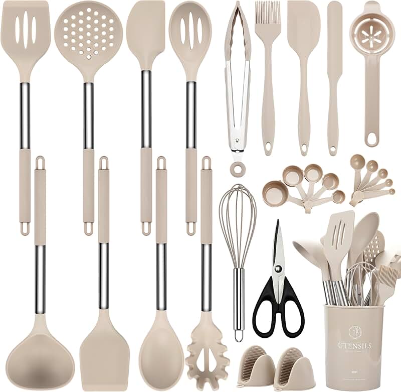 28-Piece Silicone Kitchen Utensils Set with Holder