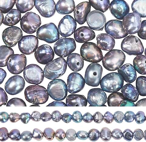 About 120pcs Black Pearl Nugget Beads for Jewelry Making