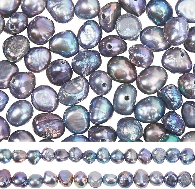About 120pcs Black Pearl Nugget Beads for Jewelry Making