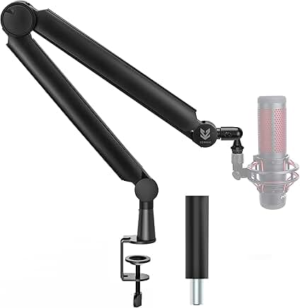 Microphone Boom Arm with 360° Rotation and Accessories