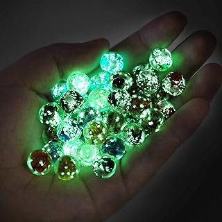 12mm Glow-in-the-Dark Glass Beads, 40pcs for Jewelry Making