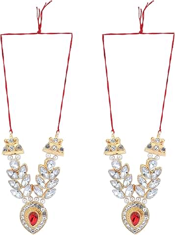 Set of 2 White Mala Moti Beads for Religious Puja