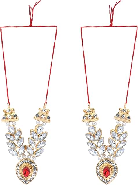 Set of 2 White Mala Moti Beads for Religious Puja