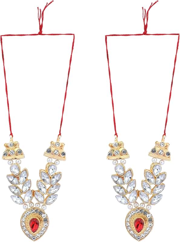 Set of 2 White Mala Moti Beads for Religious Puja