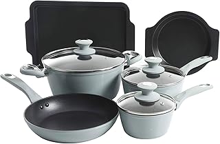 12-Piece Dusty Blue Aluminum Cookware Set
