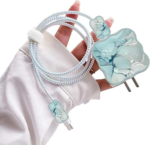 Cute Marble Pattern Cable Protector for Phone Charger