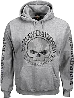 Men's Gray Hooded Sweatshirt with Skull Design