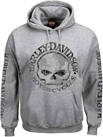 Men's Gray Hooded Sweatshirt with Skull Design