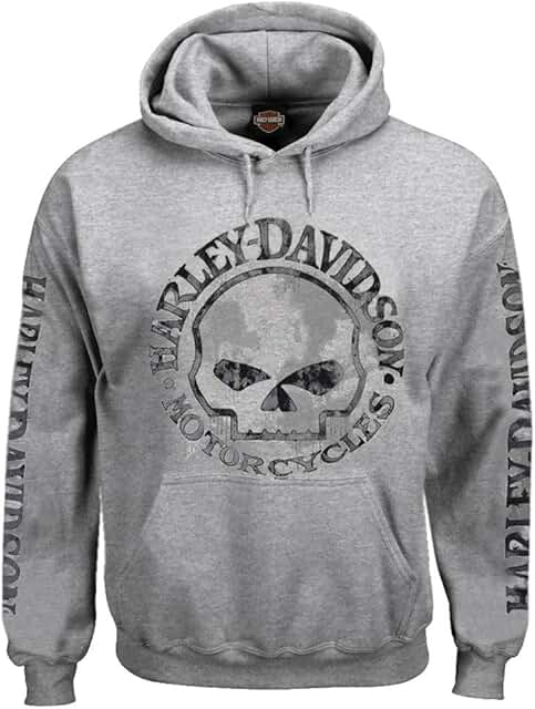Men's Gray Hooded Sweatshirt with Skull Design