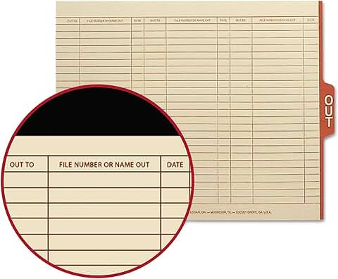 End Tab Out Guides with Printed Form, Letter Size, Manila