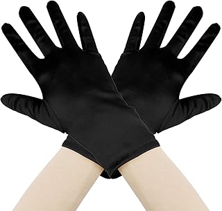 Short satin opera gloves for women