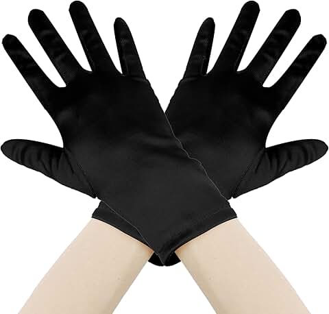Short satin opera gloves for women