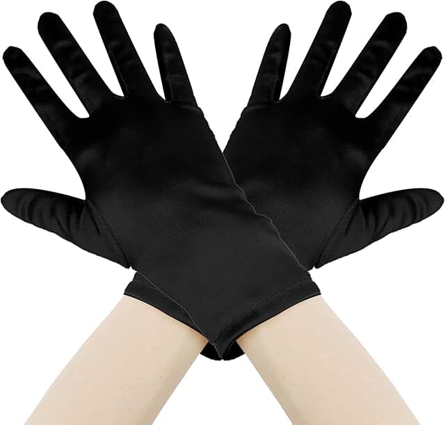 Short satin opera gloves for women