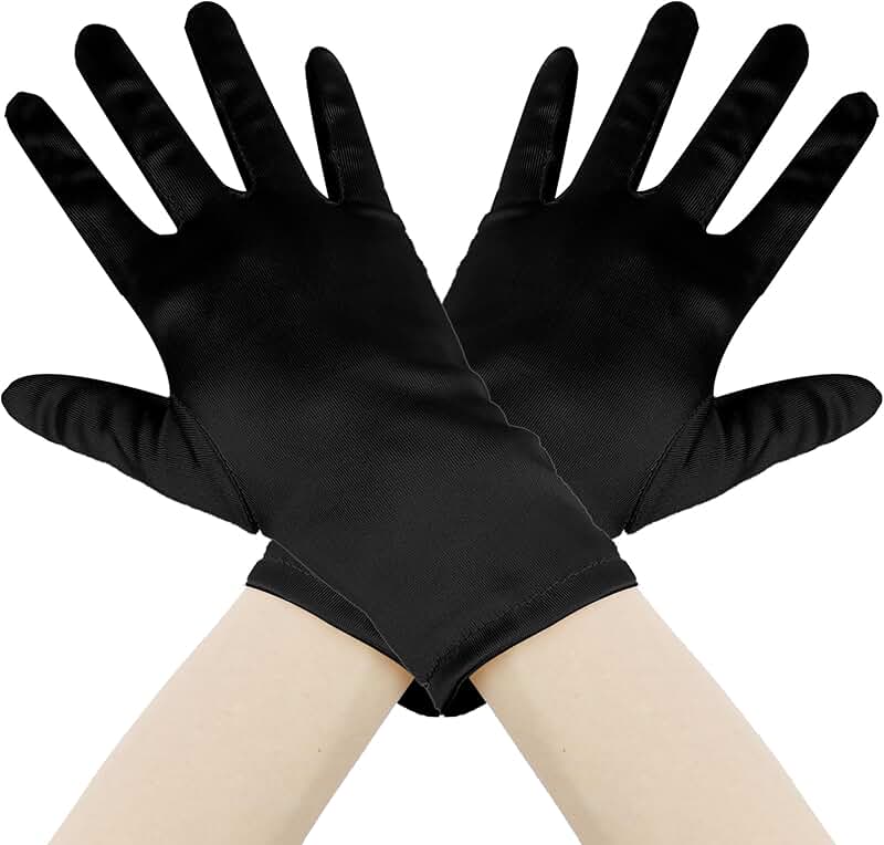 Short satin opera gloves for women