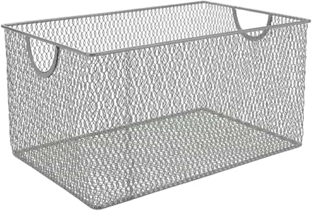 Mesh Wire Storage Basket for Shelves and Organization